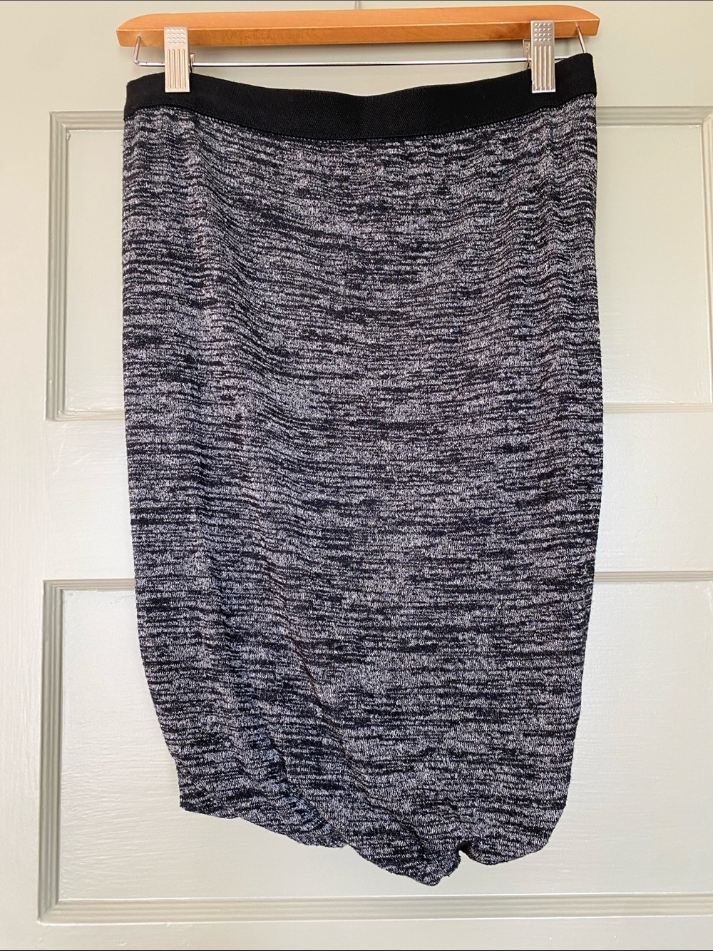 Alexander Wang Black & Gray Marled Knit Short Skirt Size S